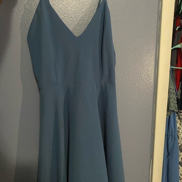 Blue Dress. open back. Worn only 1 time for a wedding. - Picture 2 of 3